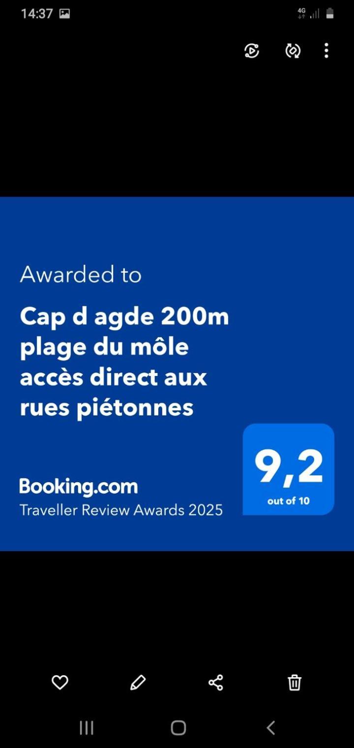Cap d agde 200m plage du môle accès direct aux rues piétonnes Exterior foto